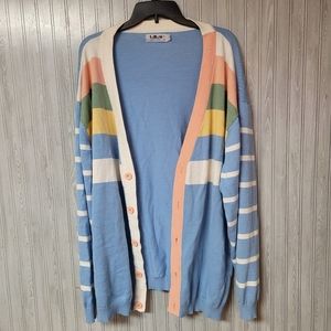 LAST CHANCE Lavane New York Women's Soft Girl Color Block Stripe Cardigan